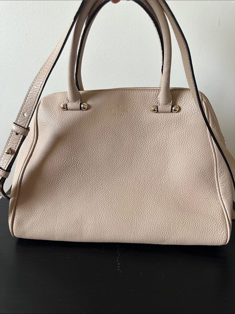 kate spade Blush Pebbled Leather Satchel with Crossbody Strap